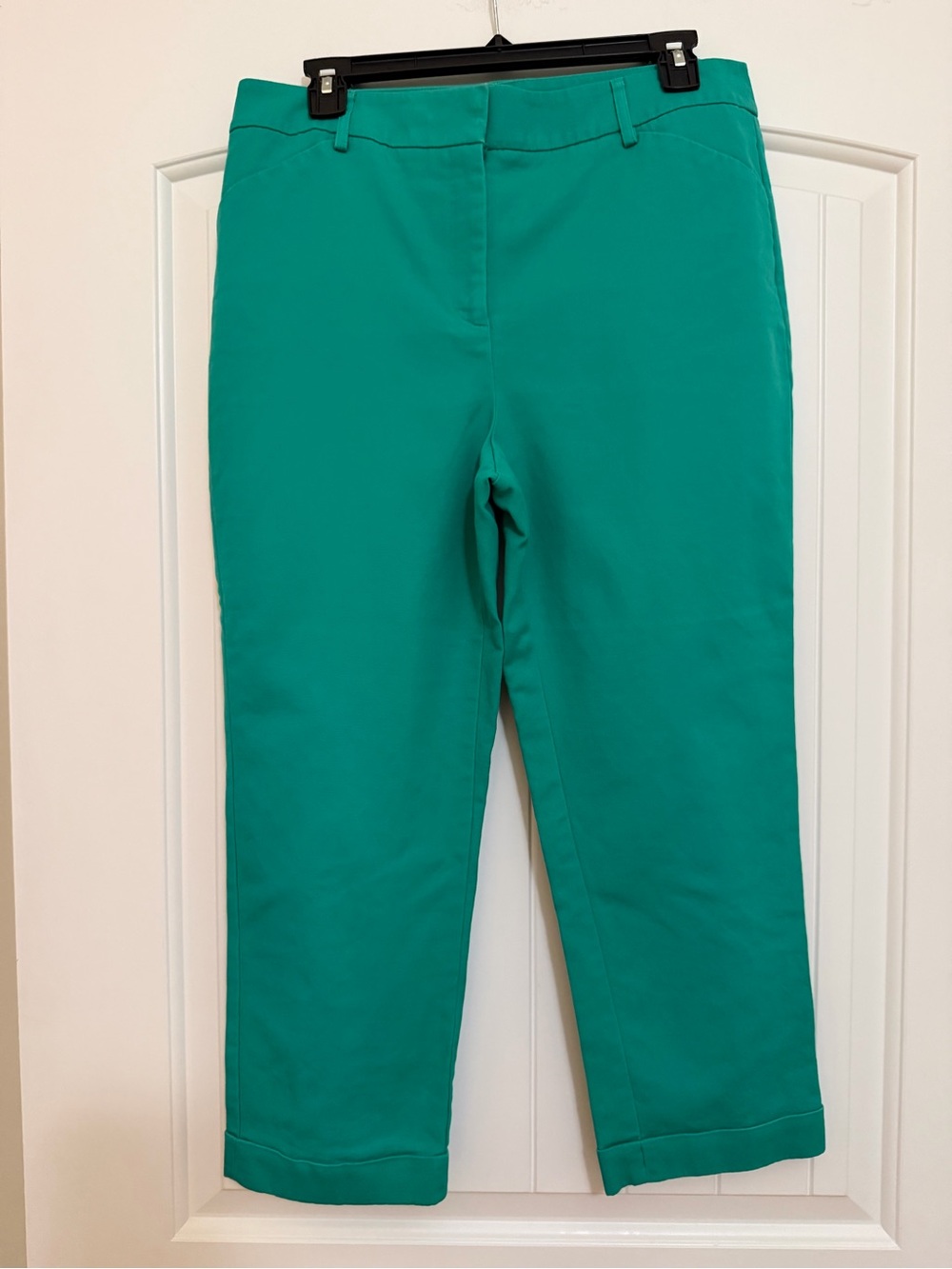 Chico's Bright Green Crop Pants with Cuff Sz 1R (8R)
